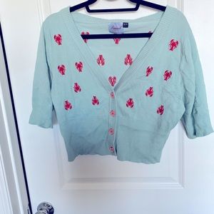 Catch of the Day Cardigan in Lobster